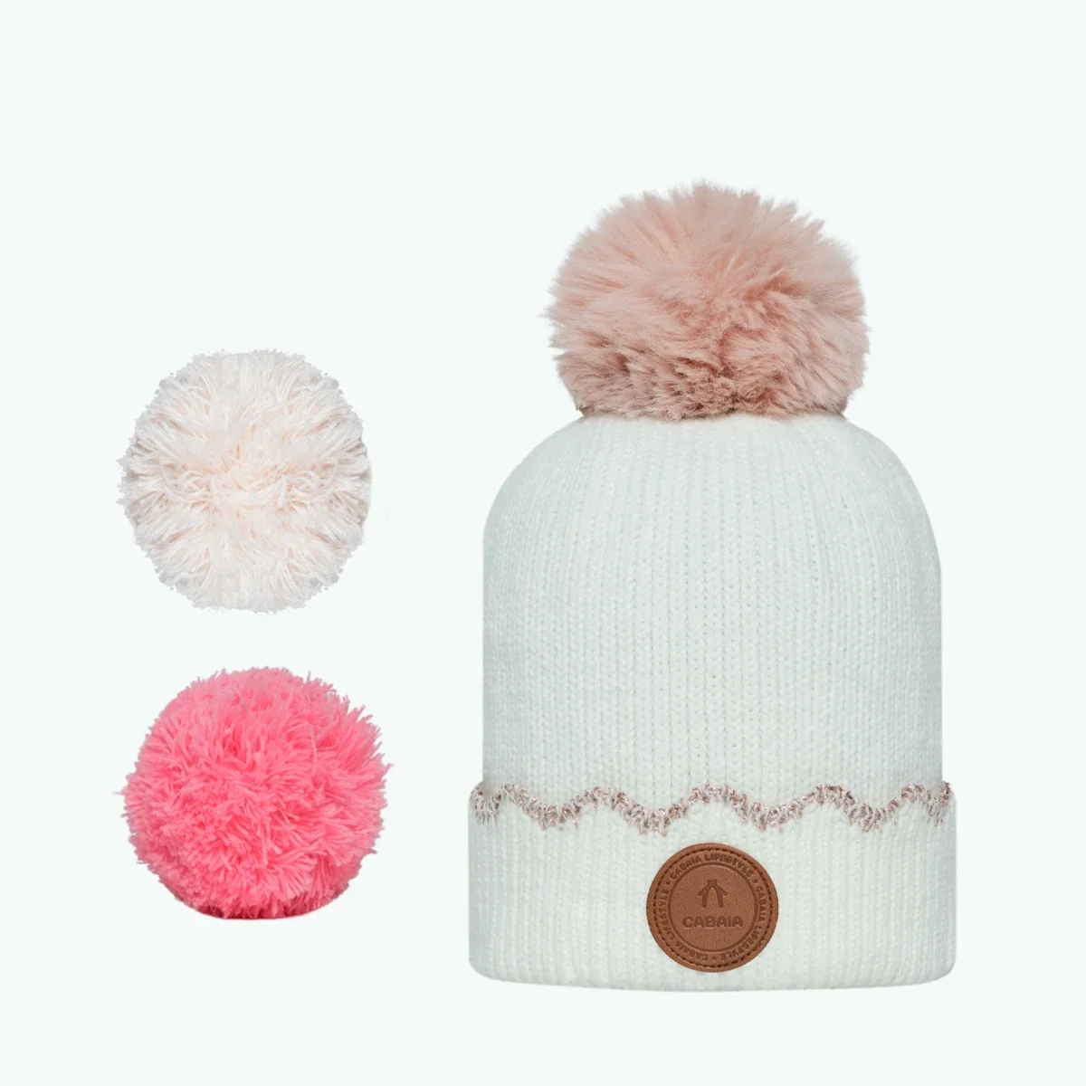 Bonnet Apple Rose Blanc Polaire — image 1