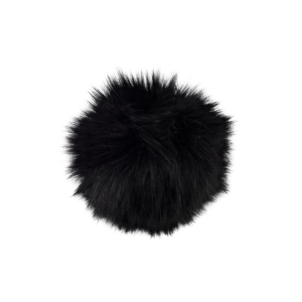 Pompon fausse fourrure Noir — image 1