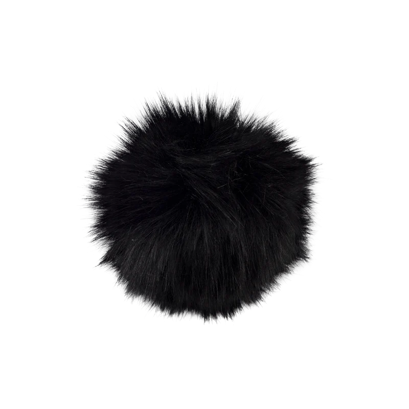 Pompon fausse fourrure Noir